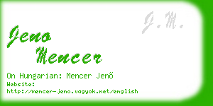 jeno mencer business card